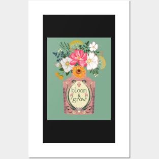 Bloom and grow vintage flowers Posters and Art